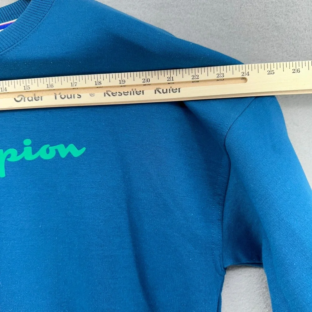 Champion‎ Powerblend Fleece Feel Sweatshirt Pullover Teal SZ M NWT Baggy Loose